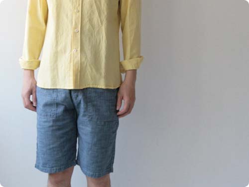 厚手 INDシャンブレー 山歩きショートパンツ