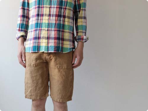 快晴堂 麻キャンパス 山歩きショートパンツ〔メンズ〕