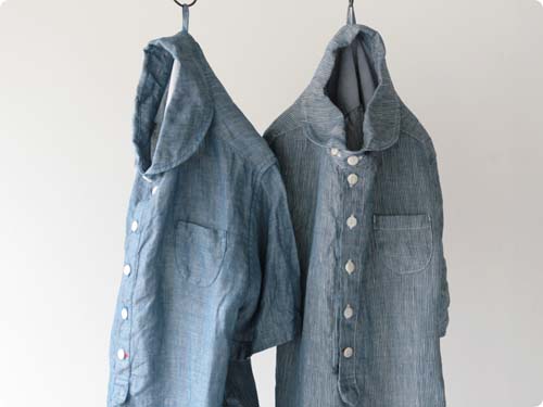 快晴堂　リネンシャンブレー　プルオーバーチュニック