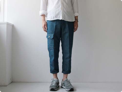 ordinary fits 綿麻シャンブレー　クロップドパンツ