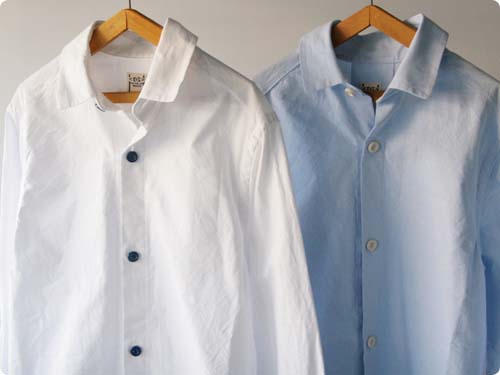 EEL 陶器釦のシャツ