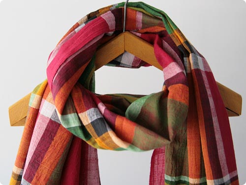 niki-toto KHADI CHECK STOLE