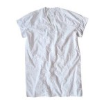 homspun コットンローン Vネックパフスリーブワンピース / 40/-度詰フライス スパッツ