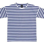 homspun 30/2度詰天竺ボーダー スリット半袖プルオーバー