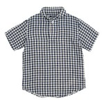 LOLO ギンガムコットン半袖プルオーバーシャツ