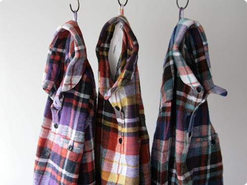 maillot Sunset flannel check round collor shirts