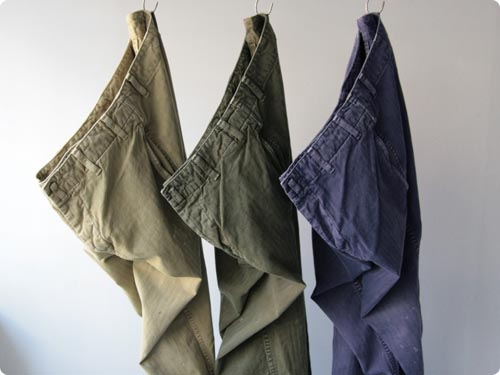 ordinary fits へリンボーン ワークパンツ