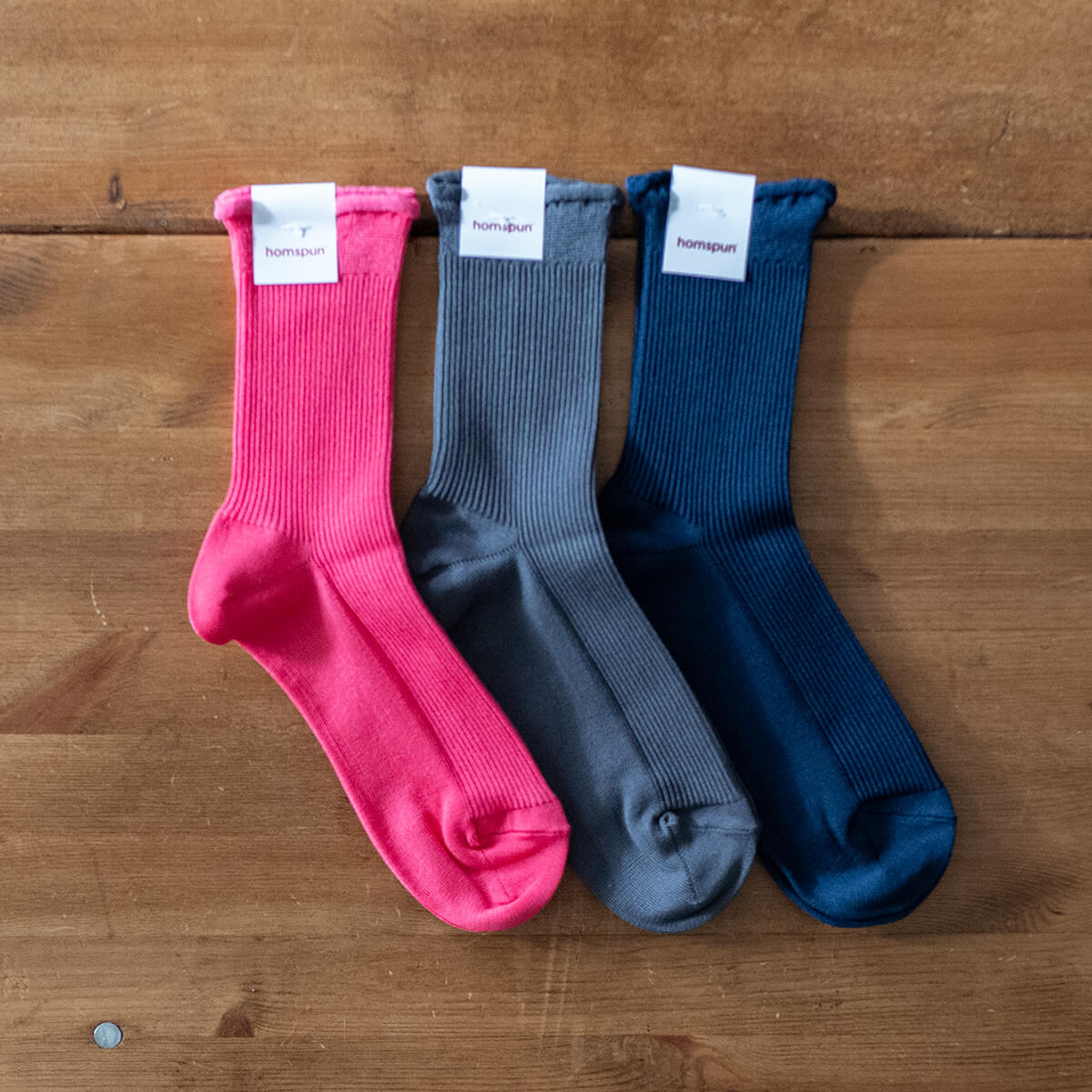 homspun(ホームスパン) シルケットコットンソックスが入荷しました。