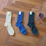 homspun(ホームスパン) シルケットコットン斜めリブ ソックス が入荷しました。