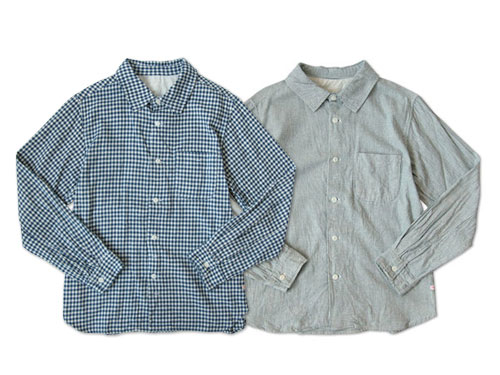 快晴堂 Re-use Kaiseidou レギュラーヘム耳シャツ