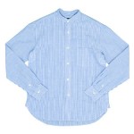maillot linen cotton stripe stand shirts