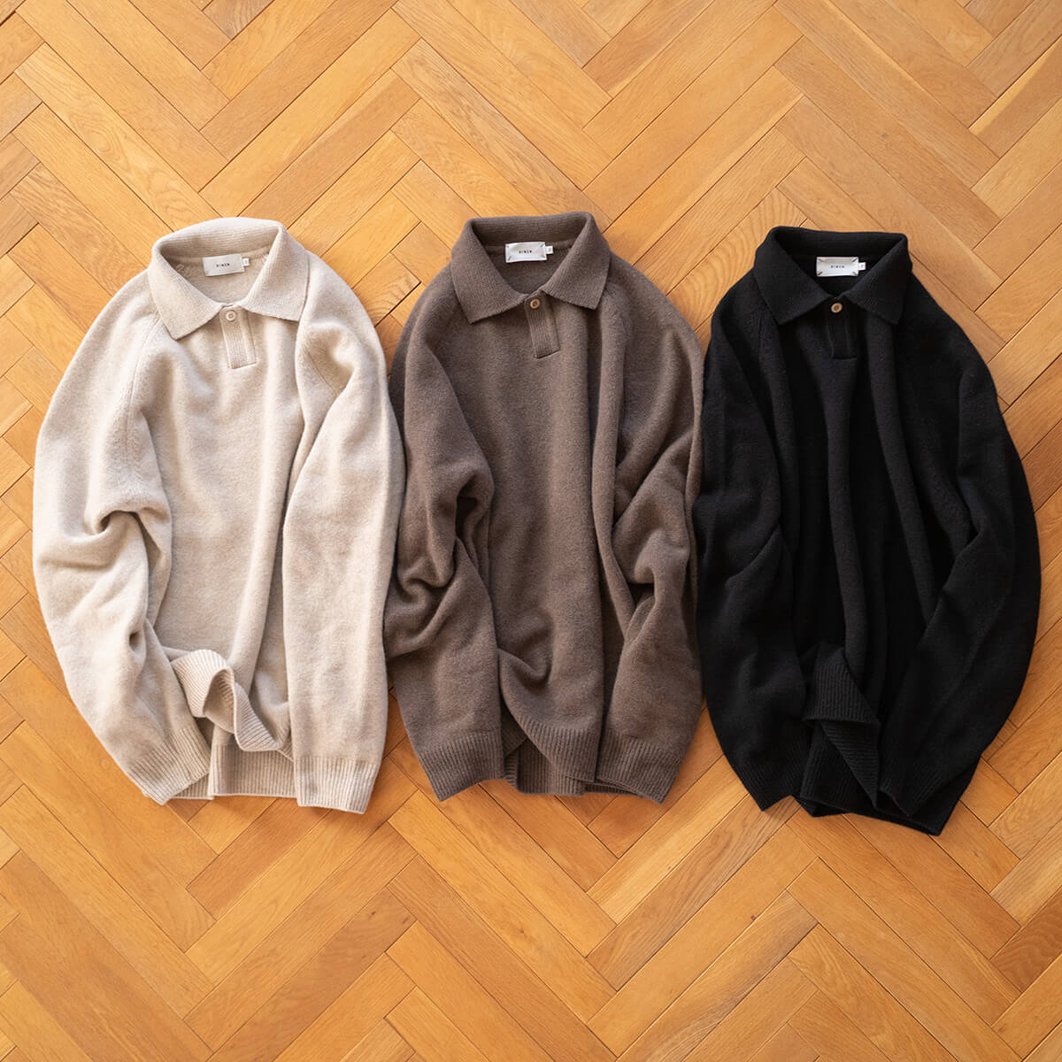 RINEN 2/15ウール天竺編み ポロが入荷しました。