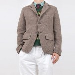 ENDS and MEANS Hunting Wool Jacket / Camel knit
