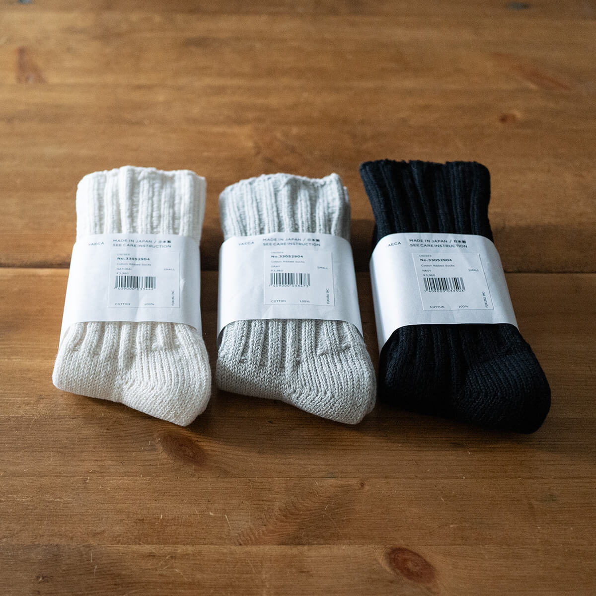 YAECA コットンリブソックスが入荷しました。