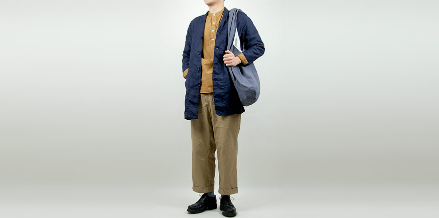 RINEN 40/1リネン平織 テーラードコート