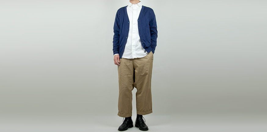 LOLO コットン比翼シャツ WHITE