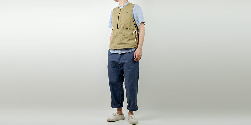 TATAMIZE HUNTING VEST 2 KHAKIを使った着こなしコーディネート