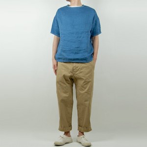 maillot linen shirts T SLATE BLUEを使った着こなしコーディネート
