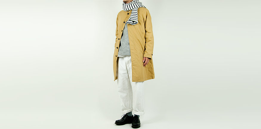 RINEN 20/1高密度平織 ステンカラーコート