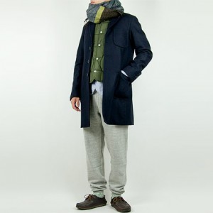 maillot b.label melton work coat NAVY