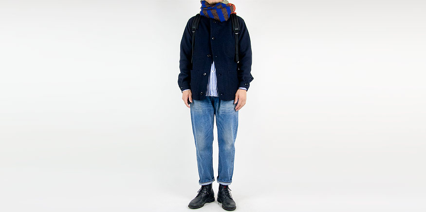 maillot melton work cardigan NAVY