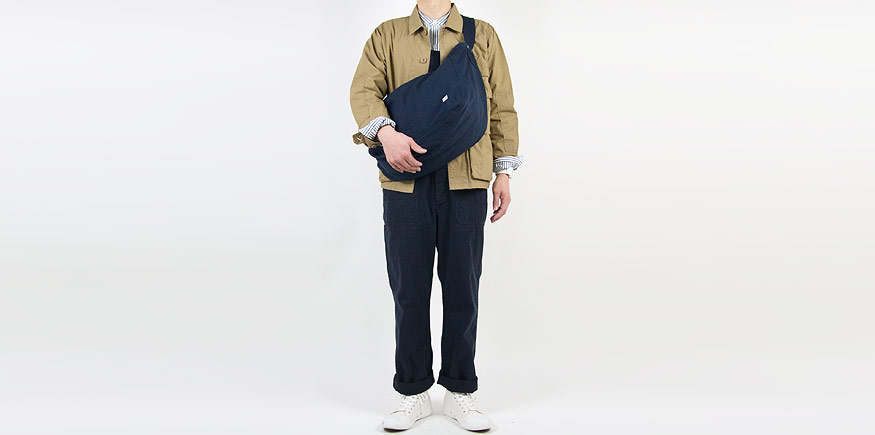 MHL. FADED COTTON TWILL OVERALLS 115NAVY〔メンズ〕