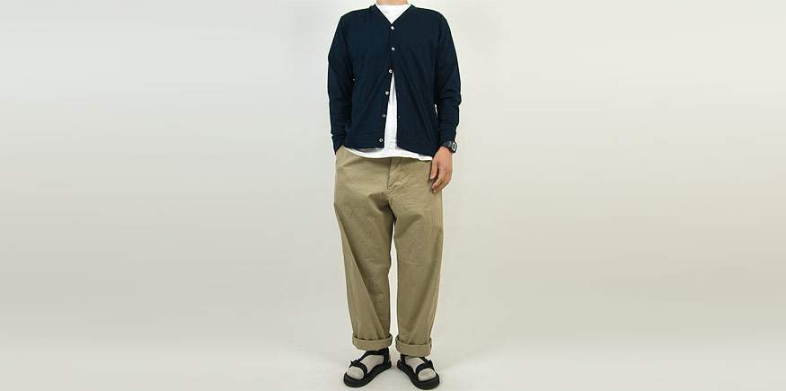YAECA CHINO CLOTH PANTS WIDE KHAKI 〔メンズ〕