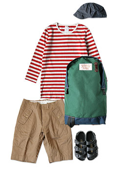 maillot ボーダー7分袖Tシャツ