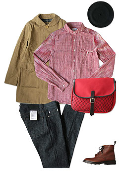 maillot sunset gingham round work shirts