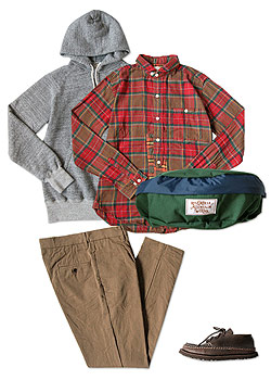 dip COTTON NEL CHECK SHIRTS