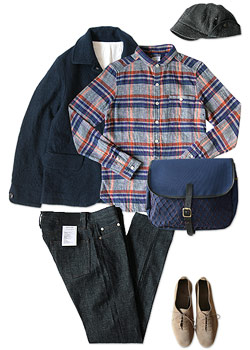 RINEN 2/48圧縮ウール綾織カバーオール