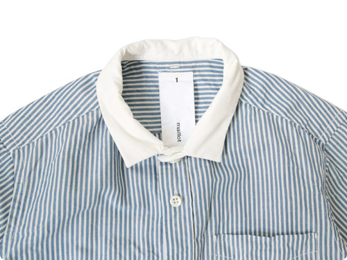 maillot stripe small collar shirt