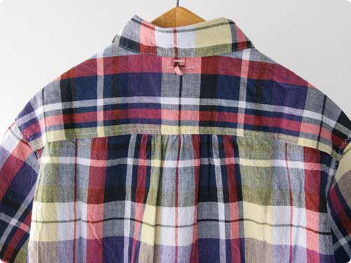 maillotSunset madras check round collor s/s work shirts