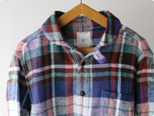 maillotSunset flannel check round collor work shirts