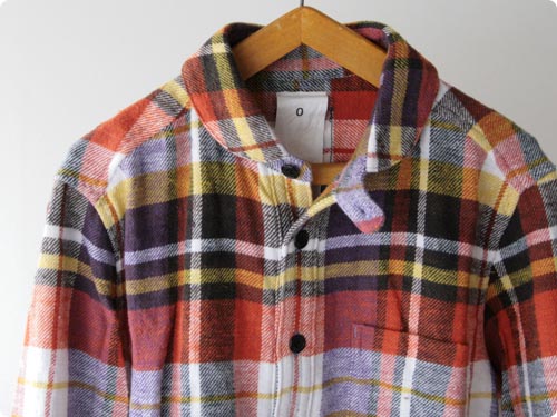 maillotflannel check round collor work shirts