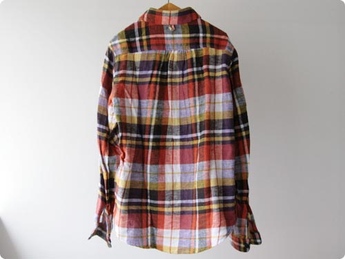 maillotflannel check round collor work shirts