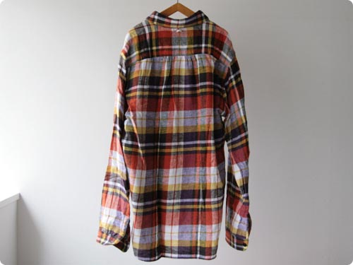 maillotSunset flannel check round collor p/o shirts