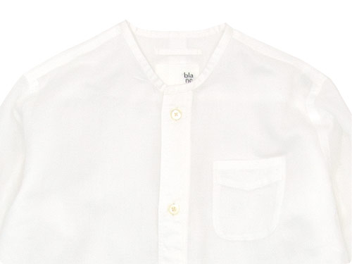 blanc no collar long shirts cotton ramie