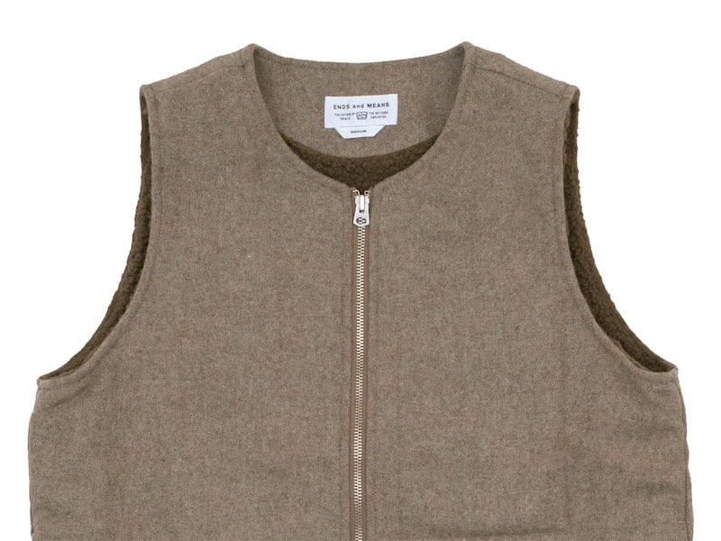 ENDS and MEANS Wool Boa Vest