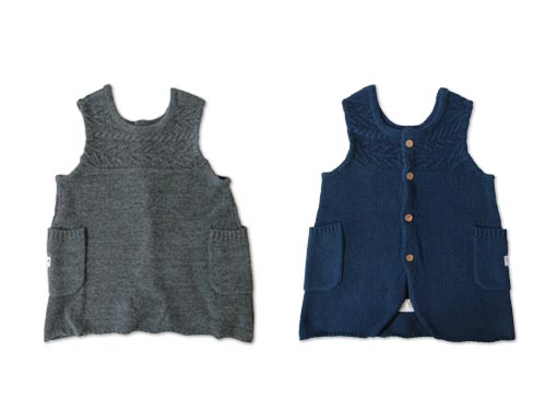 快晴堂 ケーブルセーター まえうしろベスト