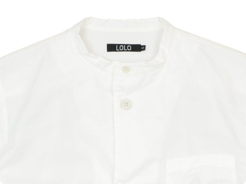 LOLO 40タイプライター スタンドカラーシャツ WHITE LOLO通販・取扱い 