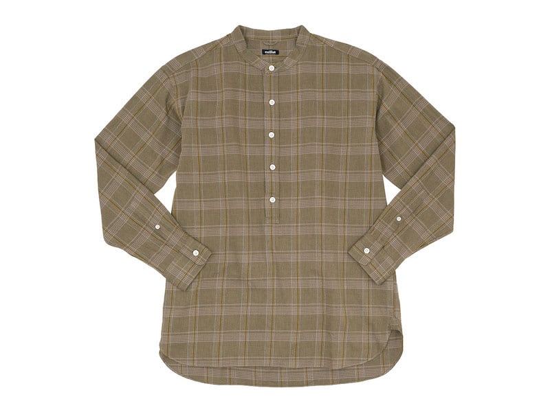 maillot mature twill check pull over stand shirts