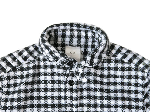 maillot Cotton flannel gingham round collar work shirts