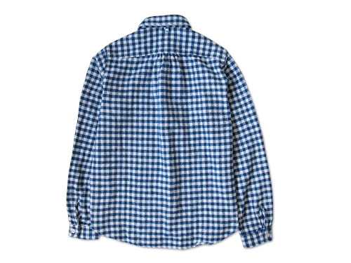 maillot Cotton flannel gingham round collar work shirts