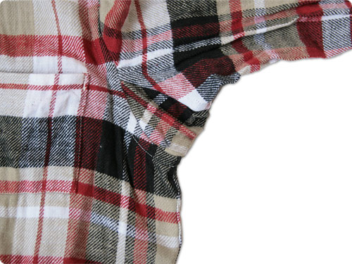 maillot Cotton flannel roll collar check B.D. shirts
