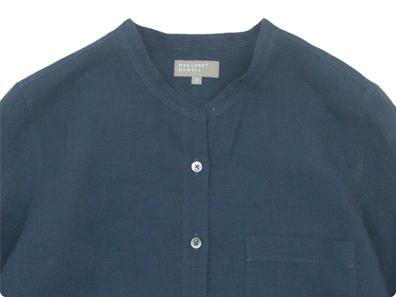 MARGARET HOWELL linen blue-gray shirt