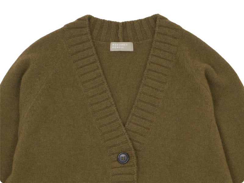 MARGARET HOWELL TWISTED CASHMERE WOOL CARDIGAN 