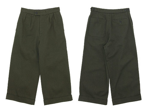 MHL. RAISED COTTON DRILL WIDE CROPPED PANTS