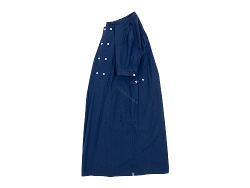 MHL. INDIGO SHIRTING DOUBLE ONE-PIECE