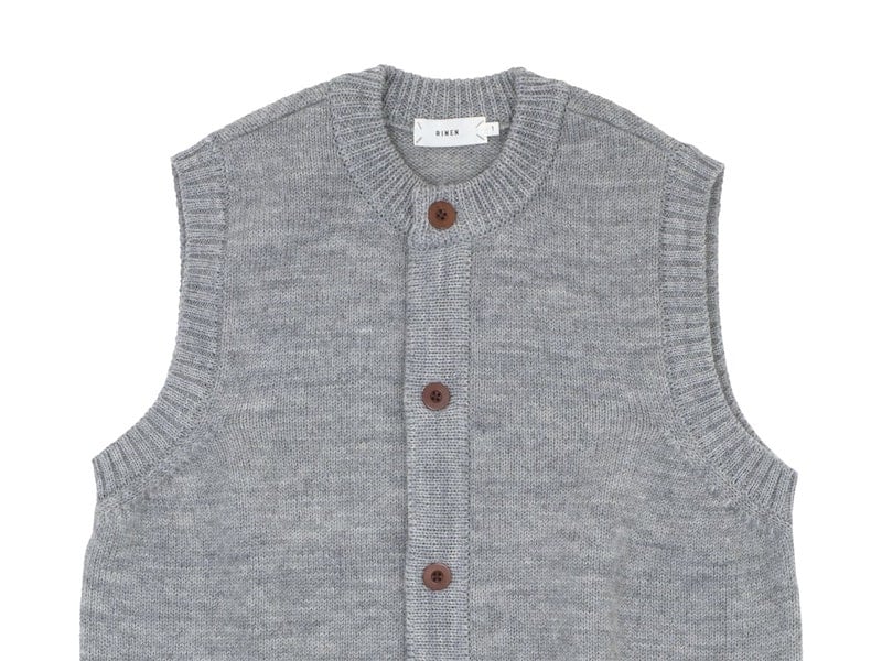 Rinen 2 21ウール天竺編みベスト 03ライトグレー レディース Rinen通販 取扱い Rusk ラスク